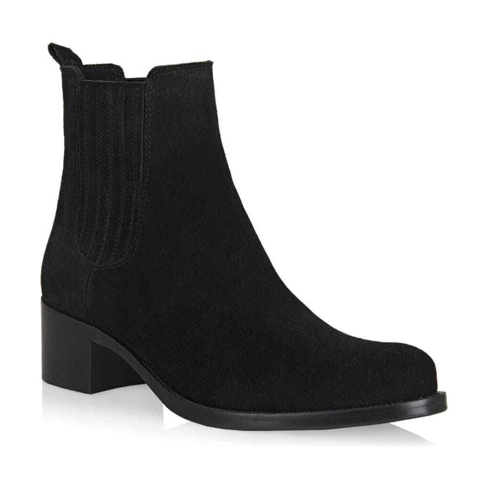 New! LA CANADIENNE Prince Waterproof Bootie Black Suede Size 9 DD505